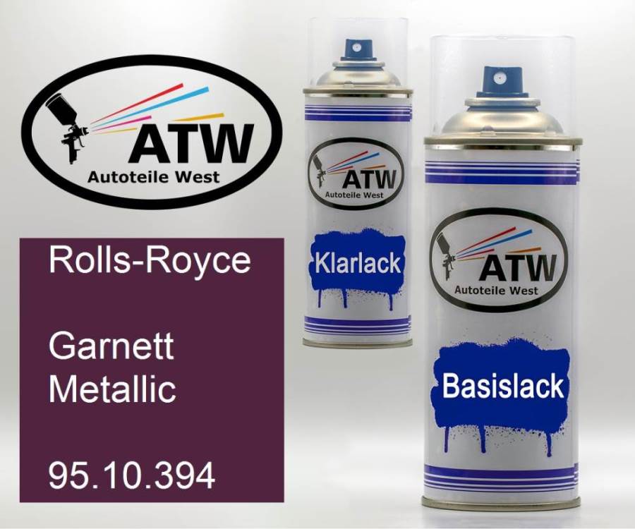 Rolls-Royce, Garnett Metallic, 95.10.394: 400ml Sprühdose + 400ml Klarlack - Set, von ATW Autoteile West.